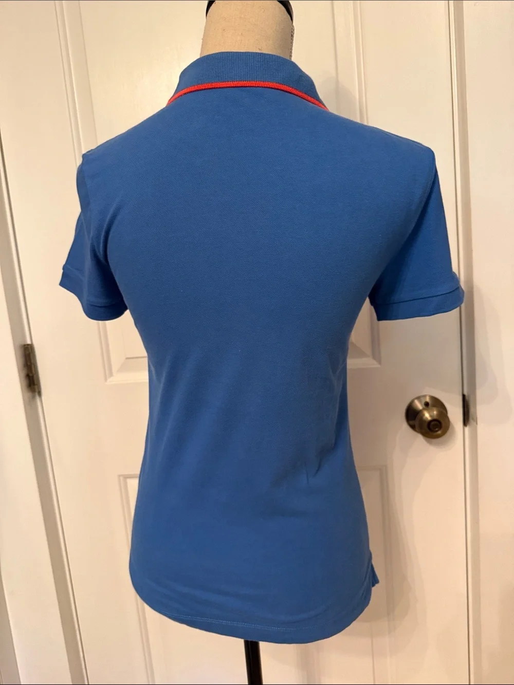 KATE SPADE TOP POLO SHIRT BLUE SHORT SLEEVE TEE PINK ACCENT Size S